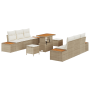 Conjunto de Sofá de Jardín de 9 Piezas con Cojines Beige Ratán Sintético de , Sofás de exterior - Ref: Foro24-3362871, Precio...