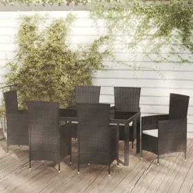 Garden dining set 7 pieces black synthetic rattan by vidaXL, Garden sets - Ref: Foro24-3094844, Price: 495,85 €, Discount: %
