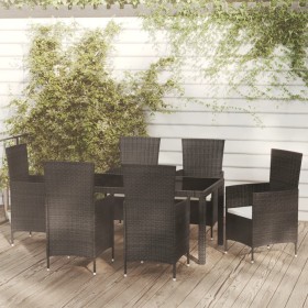 Garten-Essgruppe 7-teilig aus schwarzem synthetischem Rattan von vidaXL, Gartensets - Ref: Foro24-3094844, Preis: 473,88 €, R...