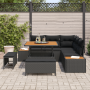 Juego de Sofá de Jardín de 8 Piezas con Cojines Negro Poliratán Acacia | Foro24.es | Tu tienda online para hogar, jardín y más Foro24.es
