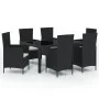 Garden dining set 7 pieces black synthetic rattan by vidaXL, Garden sets - Ref: Foro24-3094844, Price: 495,85 €, Discount: %