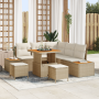 Conjunto de Sofá de Jardín  de 8 Piezas con Cojines Beige Poliratán Acacia | Foro24.es | Tu tienda online para hogar, jardín y más Foro24.es