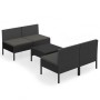 5-teiliges Gartenmöbel-Set und schwarze synthetische Rattankissen von vidaXL, Gartensets - Ref: Foro24-3094309, Preis: 363,10...