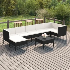 8-teiliges Gartenmöbel-Set und schwarze synthetische Rattankissen von vidaXL, Gartensets - Ref: Foro24-3094412, Preis: 638,71...