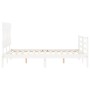 Weißer Massivholzbettrahmen mit Kopfteil 120x200 cm von vidaXL, Betten und Lattenroste - Ref: Foro24-3195152, Preis: 121,46 €...