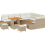 Juego de sofá de jardín de 12 piezas con cojines de poli ratán beige y acacia | Foro24.es | Tu tienda online para hogar, jardín y más Foro24.es