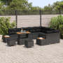 Conjunto de sofá de jardín de 12 piezas con cojines negro poliratán acacia de , Sofás de exterior - Ref: Foro24-3362954, Prec...
