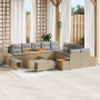 Juego de Sofá de Jardín  de 13 piezas con Cojines Beige Ratán Acacia | Foro24.es | Tu tienda online para hogar, jardín y más Foro24.es