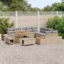 Juego de Sofá de Jardín  de 13 piezas con Cojines Beige Ratán Acacia | Foro24.es | Tu tienda online para hogar, jardín y más Foro24.es