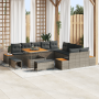 Set de sofá de jardín de 13 piezas con cojines gris ratán sintético acacia | Foro24.es | Tu tienda online para hogar, jardín y más Foro24.es