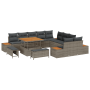 Set de sofá de jardín de 13 piezas con cojines gris ratán sintético acacia | Foro24.es | Tu tienda online para hogar, jardín y más Foro24.es