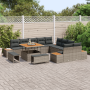 Set de sofá de jardín de 13 piezas con cojines gris ratán sintético acacia | Foro24.es | Tu tienda online para hogar, jardín y más Foro24.es