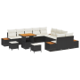 Conjunto de Sofá de Jardín de 13 Piezas con Cojines Negro Poliratán Acacia de | Foro24.es | Tu tienda online para hogar, jardín y más Foro24.es