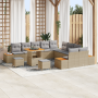 Set de Sofás de Jardín  de 13 Piezas con Cojines Beige de Ratán Poliéster Acacia | Foro24.es | Tu tienda online para hogar, jardín y más Foro24.es