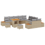 Set de Sofás de Jardín  de 13 Piezas con Cojines Beige de Ratán Poliéster Acacia | Foro24.es | Tu tienda online para hogar, jardín y más Foro24.es