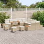 Conjunto de Sofá de Jardín  de 14 Piezas con Cojines Beige de Ratán Poliéster Acacia | Foro24.es | Tu tienda online para hogar, jardín y más Foro24.es