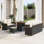 Conjunto de Sofás de Jardín de 8 Piezas con Cojines Negro Poliratán Acacia | Foro24.es | Tu tienda online para hogar, jardín y más Foro24.es