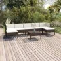 8-teiliges Gartenmöbel-Set und braune synthetische Rattankissen von vidaXL, Gartensets - Ref: Foro24-3094543, Preis: 723,45 €...
