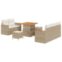 Conjunto de sofá de jardín de 8 piezas con cojines beige ratán sintético acacia | Foro24.es | Tu tienda online para hogar, jardín y más Foro24.es