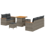 Sofá de Jardín de 8 Piezas con Cojines Gris de Ratán Sintético de , Sofás de exterior - Ref: Foro24-3362988, Precio: 538,34 €...
