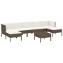 8-piece garden furniture set and brown synthetic rattan cushions by vidaXL, Garden sets - Ref: Foro24-3094543, Price: 723,45 ...