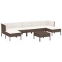 8-teiliges Gartenmöbel-Set und braune synthetische Rattankissen von vidaXL, Gartensets - Ref: Foro24-3094543, Preis: 736,83 €...