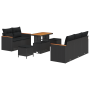 Juego de Sofás de Jardín de 8 Piezas con Cojines Negro Poliratán Acacia de , Sofás de exterior - Ref: Foro24-3362989, Precio:...
