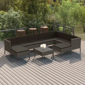 10-piece garden furniture set and gray synthetic rattan cushions by vidaXL, Garden sets - Ref: Foro24-3094438, Price: 839,58 ...