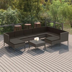 10-teiliges Gartenmöbel-Set und graue synthetische Rattankissen von vidaXL, Gartensets - Ref: Foro24-3094438, Preis: 812,08 €...