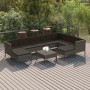 Set de muebles de jardín 10 pzas y cojines ratán sintético gris