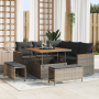 Conjunto de sofá de jardín de 8 piezas con cojines Gris Ratán sintético Acacia | Foro24.es | Tu tienda online para hogar, jardín y más Foro24.es