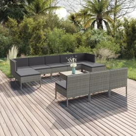 11-piece garden furniture set and gray synthetic rattan cushions by vidaXL, Garden sets - Ref: Foro24-3094574, Price: 925,94 ...