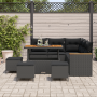 Conjunto de Sofás de Jardín de 9 Piezas con Cojines Negro Poliratán Acacia de , Sofás de exterior - Ref: Foro24-3363049, Prec...