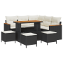 Conjunto de Sofá de Jardín de 9 Piezas con Cojines Negro Poliratán Acacia de , Sofás de exterior - Ref: Foro24-3363050, Preci...