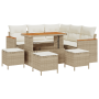 Conjunto de Sofás de Jardín de 9 Piezas con Cojines Beige Ratán Poliéster Acacia | Foro24.es | Tu tienda online para hogar, jardín y más Foro24.es