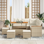 Conjunto de Sofás de Jardín de 9 Piezas con Cojines Beige Ratán Poliéster Acacia | Foro24.es | Tu tienda online para hogar, jardín y más Foro24.es