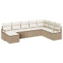 Conjunto de sofá de jardín 8 pcs Beige Poliratán