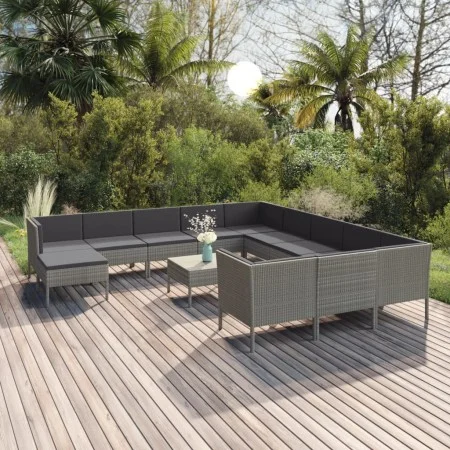 13-piece garden furniture set and gray synthetic rattan cushions by vidaXL, Garden sets - Ref: Foro24-3094530, Price: 996,48 ...