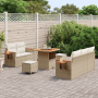 Conjunto de Sofá de Jardín  de 8 Piezas con Cojines Ratán Sintético Beige Acacia | Foro24.es | Tu tienda online para hogar, jardín y más Foro24.es