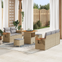 Juego de Sofás de Jardín de 8 Piezas con Cojines Beige de Ratán Sintético y Acacia | Foro24.es | Tu tienda online para hogar, jardín y más Foro24.es