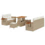 Conjunto de sofá de jardín de 8 piezas con cojines beige poliratán de , Sofás de exterior - Ref: Foro24-3363121, Precio: 495,...