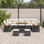 Conjunto de Sofá de Jardín de 10 Piezas con Cojines de  de Ratán Poliéster Negro Acacia | Foro24.es | Tu tienda online para hogar, jardín y más Foro24.es