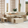 Juego de Sofás de Jardín de 8 Piezas con Cojines Beige Poliratán Acacia | Foro24.es | Tu tienda online para hogar, jardín y más Foro24.es
