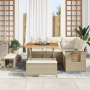 Juego de Sofás de Jardín de 8 Piezas con Cojines Beige Poliratán Acacia | Foro24.es | Tu tienda online para hogar, jardín y más Foro24.es