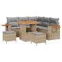 Conjunto de Sofá de Jardín de 8 Piezas con Cojines Beige Ratán Poliacacia | Foro24.es | Tu tienda online para hogar, jardín y más Foro24.es