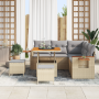 Conjunto de Sofá de Jardín de 8 Piezas con Cojines Beige Ratán Poliacacia | Foro24.es | Tu tienda online para hogar, jardín y más Foro24.es