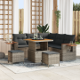 Set de Sofá de Jardín de 8 Piezas con Cojines Grises Poliratán Acacia | Foro24.es | Tu tienda online para hogar, jardín y más Foro24.es