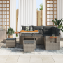 Set de Sofá de Jardín de 8 Piezas con Cojines Grises Poliratán Acacia | Foro24.es | Tu tienda online para hogar, jardín y más Foro24.es