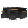 Set de Sofá de Jardín de 9 Piezas con Cojines Negro Poliratán Acacia de , Sofás de exterior - Ref: Foro24-3363179, Precio: 54...
