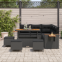 Set de Sofá de Jardín de 9 Piezas con Cojines Negro Poliratán Acacia de , Sofás de exterior - Ref: Foro24-3363179, Precio: 54...